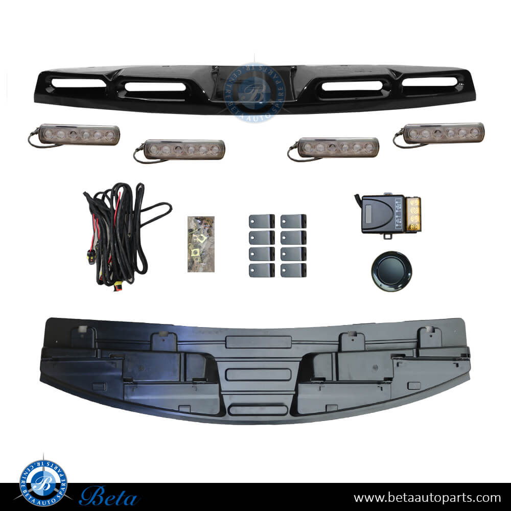 Front Roof Spoiler with LED for Land Rover Defender 2020-Up models, Part Number LR155769 Front Roof Spoiler with LED for Land Rover Defender 2020-Up models, Part Number LR155769
